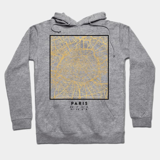 PARIS FRANCE CITY STREET MAP ART Hoodie by deificusArt